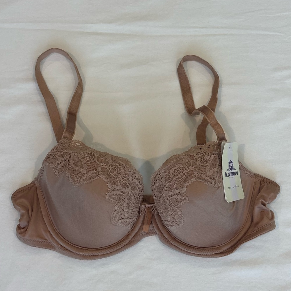 NWT b.tempt’d by Wacoal Lace Trim Convertible Underwire Bra in Nude